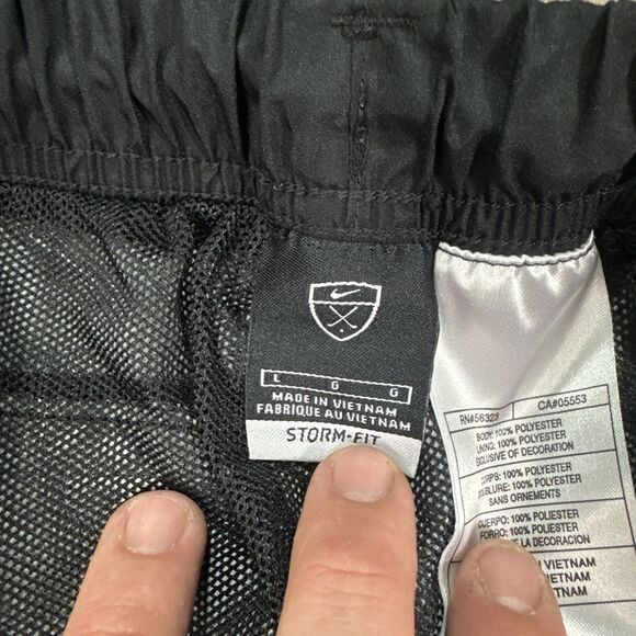 Nike Golf Storm Fit Waterproof Rain Pants Black Swoosh Side Zipper Men’s Size L - Picture 6 of 10